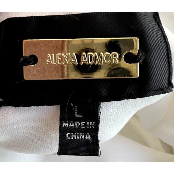 Alexia Admor Paris Sheath Dress Women Large White Bodycon Wedding Rehearsal - Picture 4 of 11